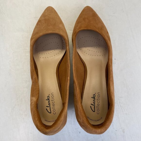 Clarks Women's Teresa Step Dark Tan Suede 261678354070 Heels,Size 9.5M - Picture 4 of 10